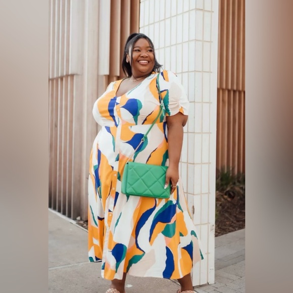 NWT Ava & Viv Colorful Abstract Midi Dress
Size 3x 🌺🌹🌸 BG 10 - Picture 2 of 4